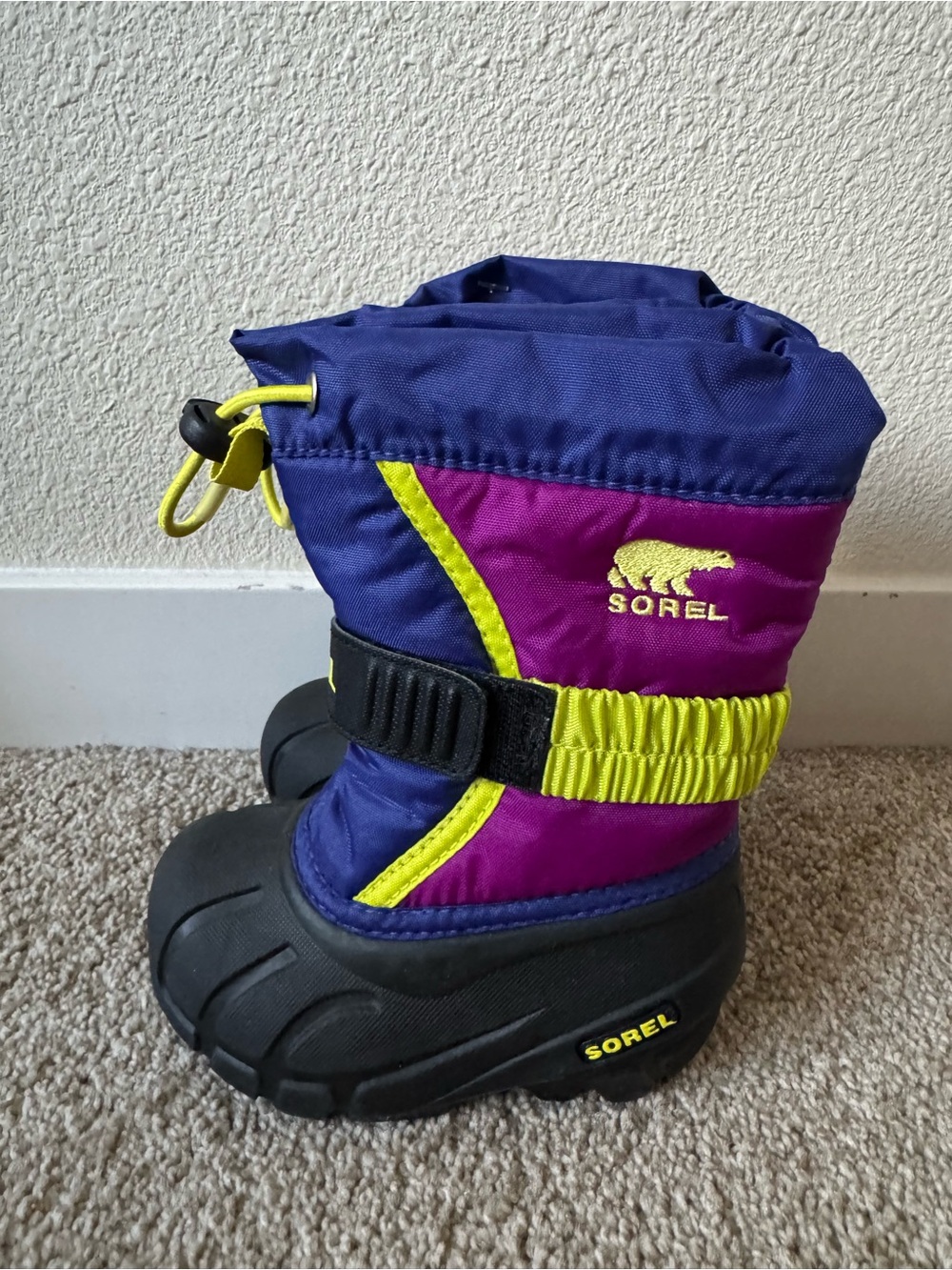 Sorel Kids Purple and Yellow Winter Boots